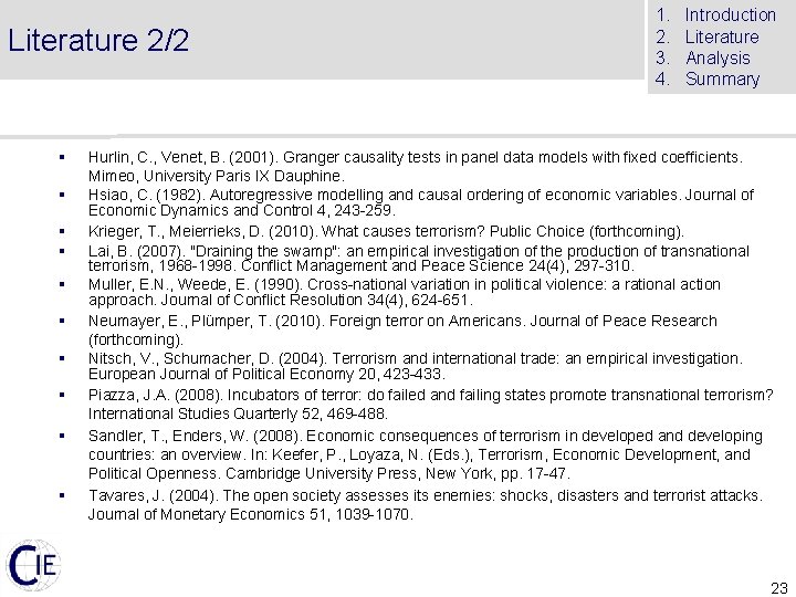 Literature 2/2 § § § § § 1. 2. 3. 4. Introduction Literature Analysis