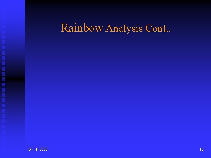 Rainbow Analysis Cont. . 04 -19 -2001 11 