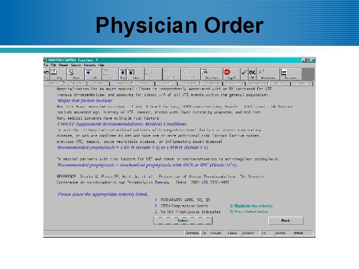 Physician Order 