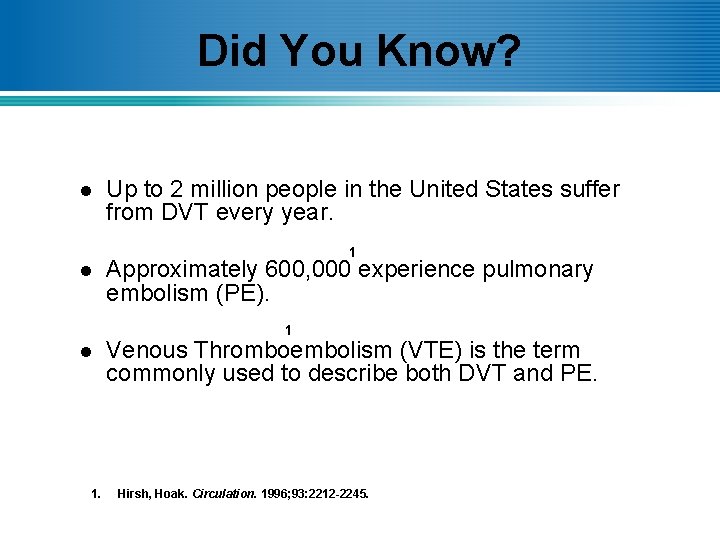 Did You Know? l Up to 2 million people in the United States suffer