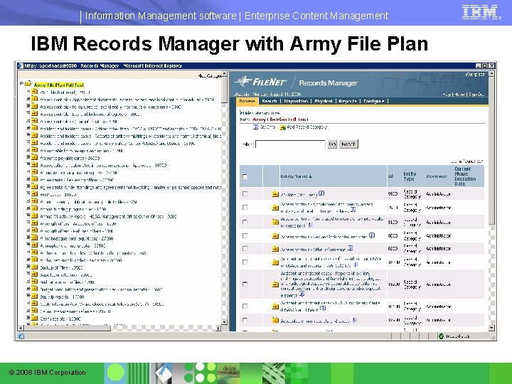 Information Management software | Enterprise Content Management IBM Records Manager with Army File Plan Information Management software | Enterprise Content Management IBM Records Manager with Army File Plan