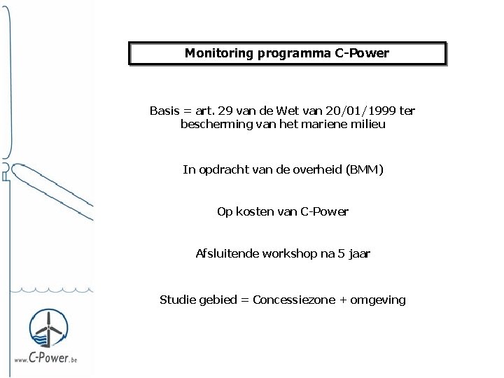 Monitoring programma C-Power Basis = art. 29 van de Wet van 20/01/1999 ter bescherming
