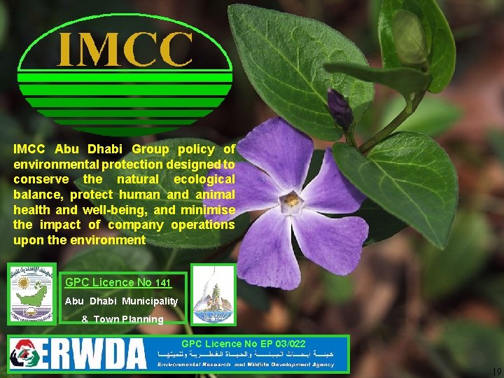 IMCC Group IMCC Abu Dhabi Group policy of environmental protection designed to conserve the