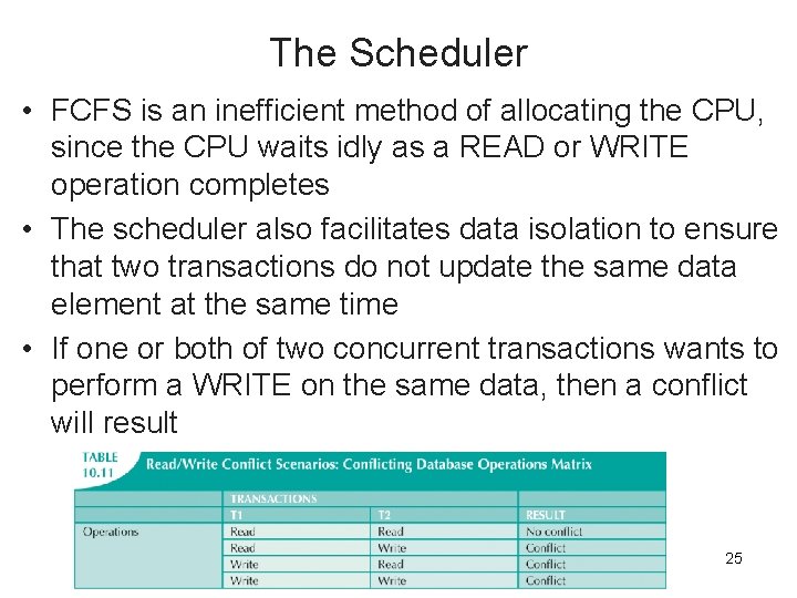 The Scheduler • FCFS is an inefficient method of allocating the CPU, since the