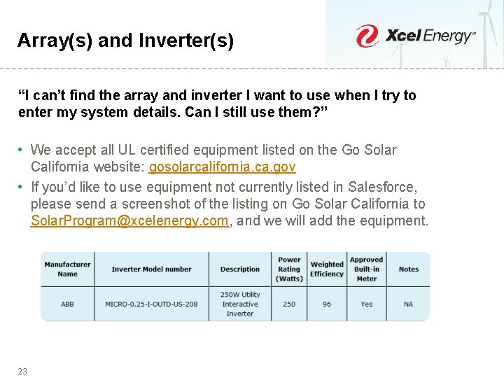 Array(s) and Inverter(s) “I can’t find the array and inverter I want to use