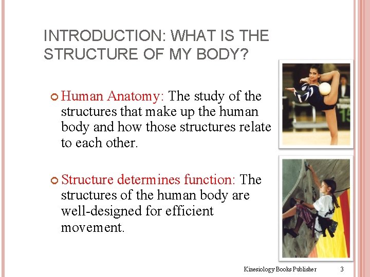 INTRODUCTION: WHAT IS THE STRUCTURE OF MY BODY? Human Anatomy: The study of the