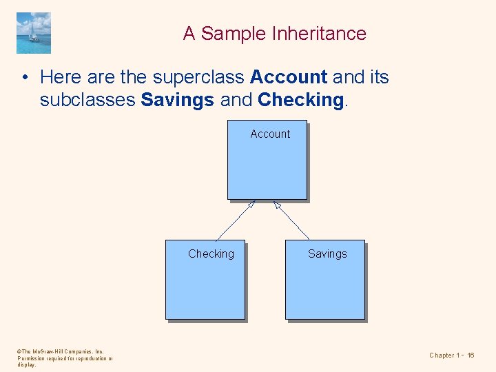 A Sample Inheritance • Here are the superclass Account and its subclasses Savings and