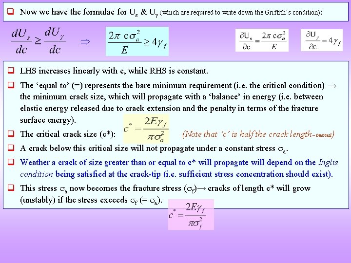q Now we have the formulae for Us & U (which are required to