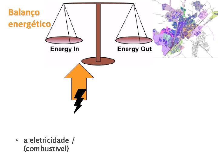 Balanço energético • a eletricidade / (combustivel) 