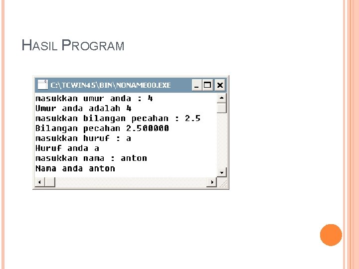 HASIL PROGRAM 