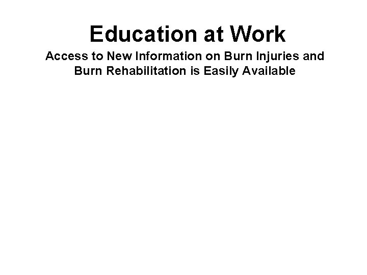 Education at Work Access to New Information on Burn Injuries and Burn Rehabilitation is