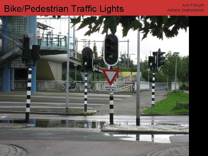 Bike/Pedestrian Traffic Lights www. annforsyth. net Ann Forsyth Almere, Netherlands 