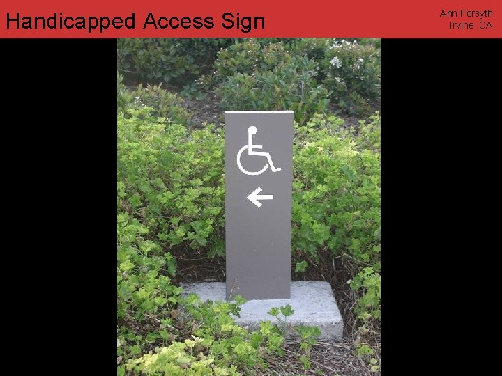 Handicapped Access Sign www. annforsyth. net Ann Forsyth Irvine, CA 