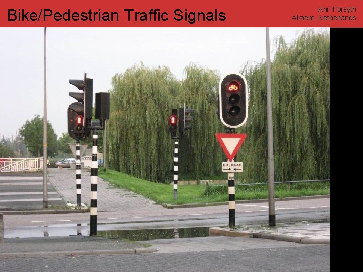 Bike/Pedestrian Traffic Signals www. annforsyth. net Ann Forsyth Almere, Netherlands 