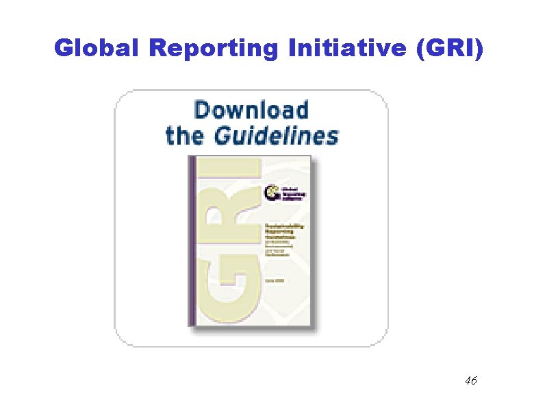 CURRENT STATUS TRACK 2 Global Reporting Initiative (GRI) 46 