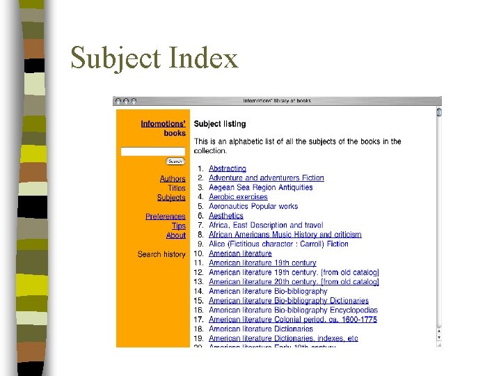 Subject Index 