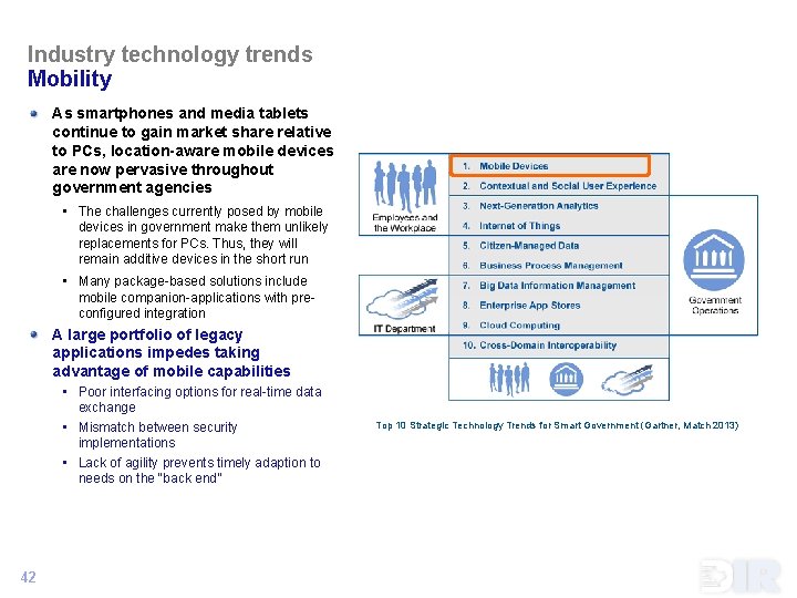 Industry technology trends Mobility As smartphones and media tablets continue to gain market share