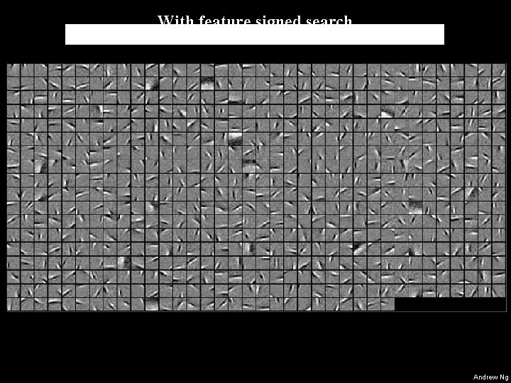 With feature signed search Andrew Ng With feature signed search Andrew Ng
