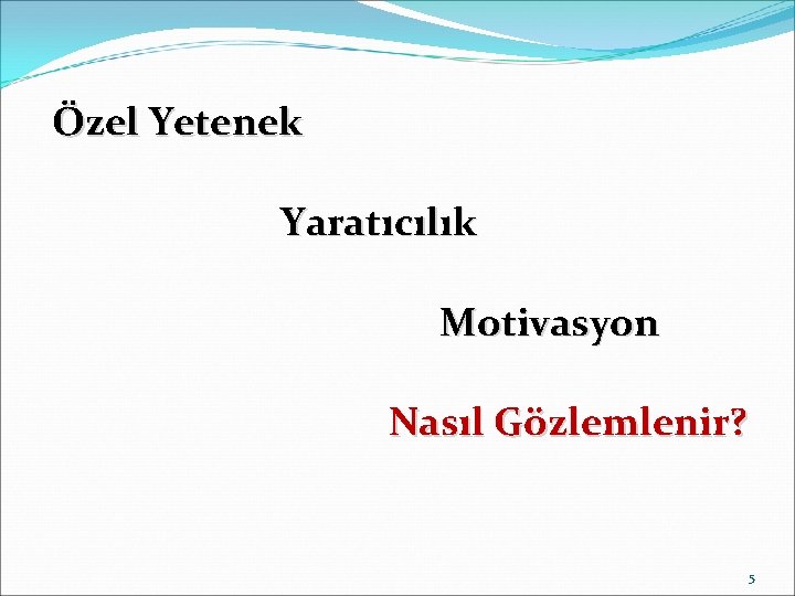 Özel Yetenek Yaratıcılık Motivasyon Nasıl Gözlemlenir? 5 