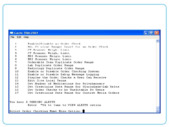 Order Checking Management Menu 