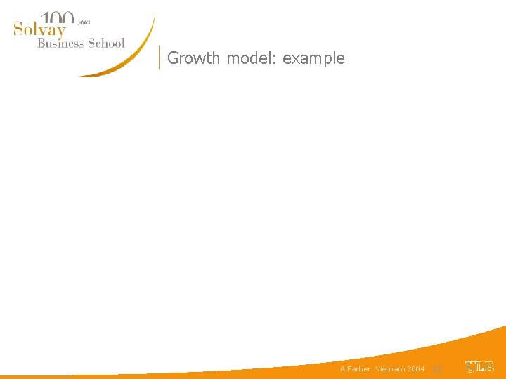 Growth model: example A. Farber Vietnam 2004 12 