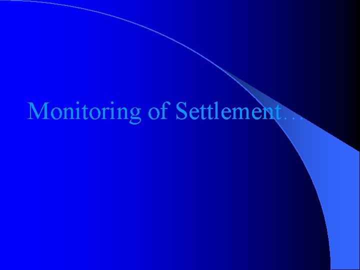 Monitoring of Settlement… 