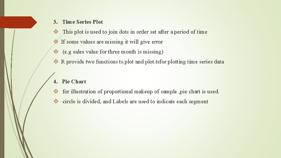 3. Time Series Plot This plot is used to join dots in order set