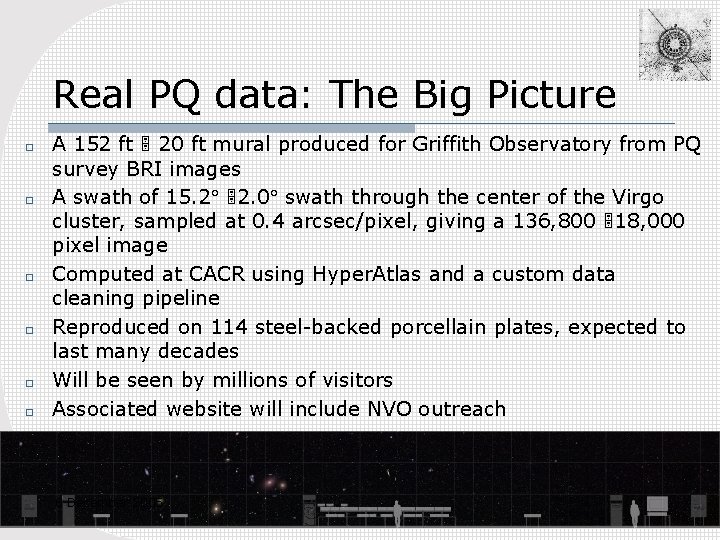 Real PQ data: The Big Picture o o o A 152 ft 20 ft