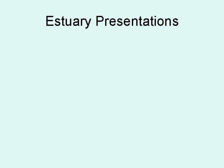 Estuary Presentations 
