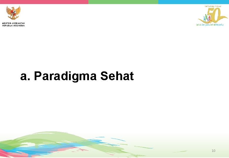 MENTERI KESEHATAN REPUBLIK INDONESIA a. Paradigma Sehat 10 