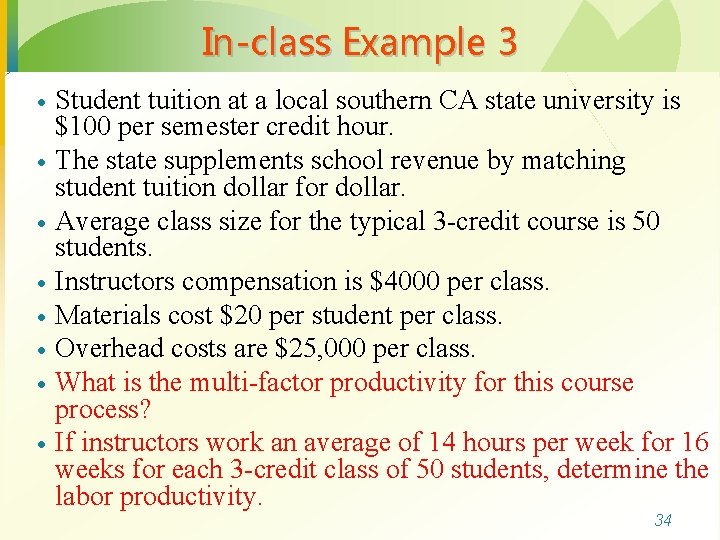 In-class Example 3 · · · · Student tuition at a local southern CA