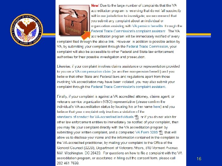 Filing a Complaint 16 