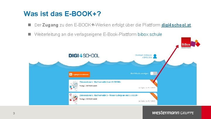 Was ist das E-BOOK+? n Der Zugang zu den E-BOOK+-Werken erfolgt über die Plattform