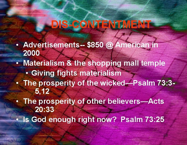 DIS-CONTENTMENT • Advertisements-- $850 @ American in 2000 • Materialism & the shopping mall