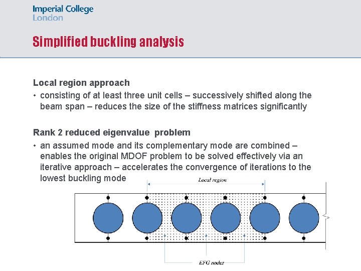 Simplified buckling analysis Local region approach • consisting of at least three unit cells