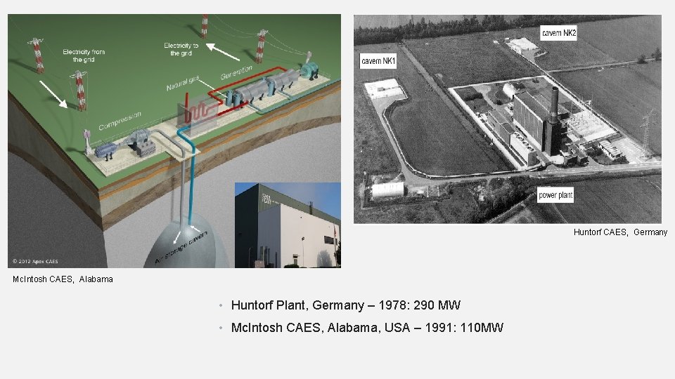 Huntorf CAES, Germany Mc. Intosh CAES, Alabama • Huntorf Plant, Germany – 1978: 290