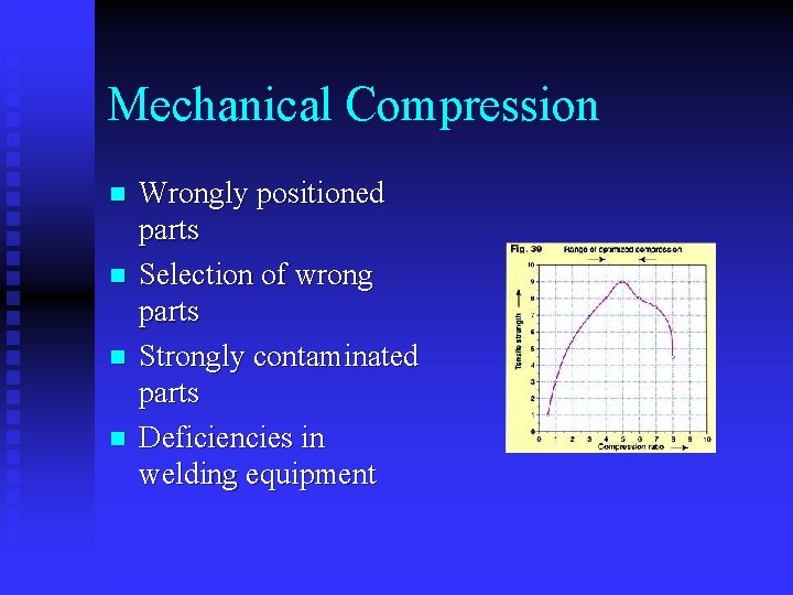 Mechanical Compression n n Wrongly positioned parts Selection of wrong parts Strongly contaminated parts