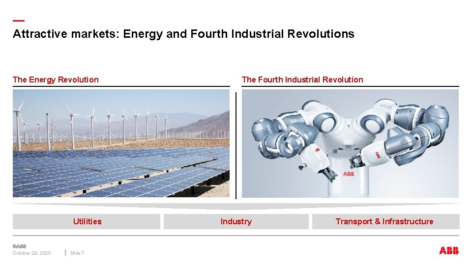 — Attractive markets: Energy and Fourth Industrial Revolutions The Energy Revolution Utilities October 29,