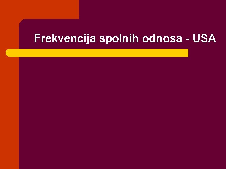 Frekvencija spolnih odnosa - USA 