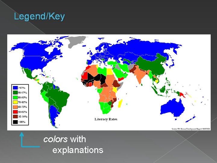 Legend/Key colors with explanations 