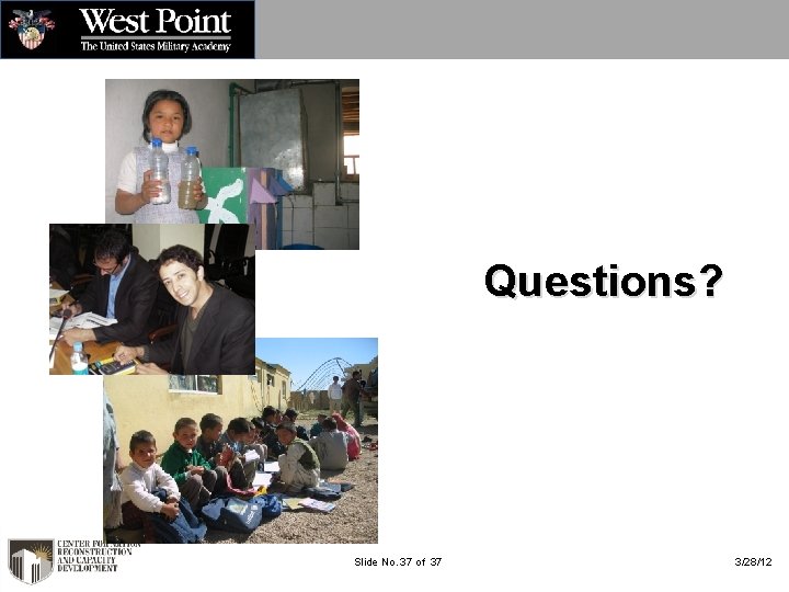 Questions? Slide No. 37 of 37 3/28/12 