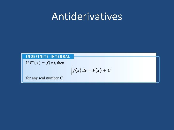 Antiderivatives 