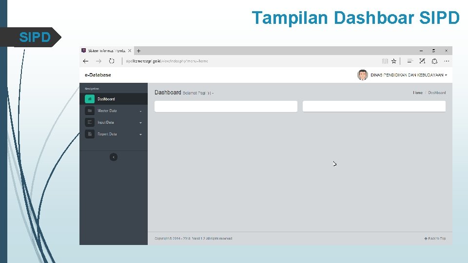 Tampilan Dashboar SIPD Tampilan Dashboar SIPD