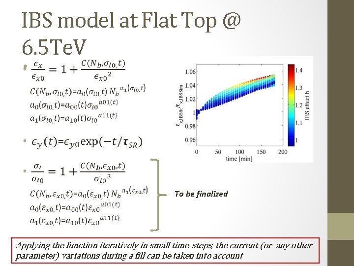 IBS model at Flat Top @ 6. 5 Te. V • To be finalized