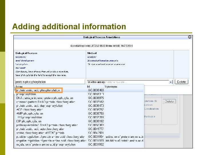 Adding additional information in vitro assay 