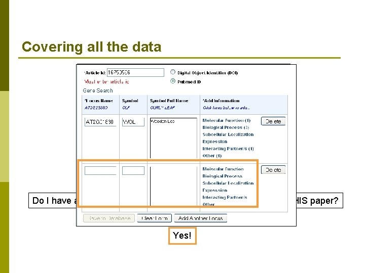 Covering all the data Do I have any more information to add about OTHER