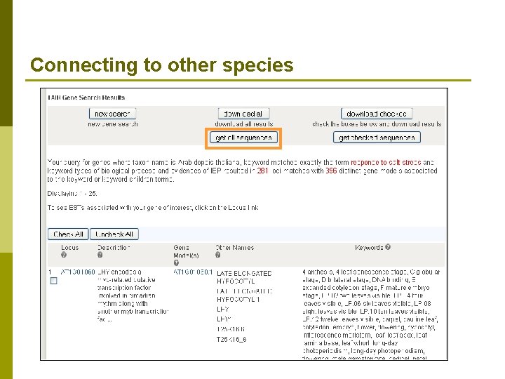 Connecting to other species 