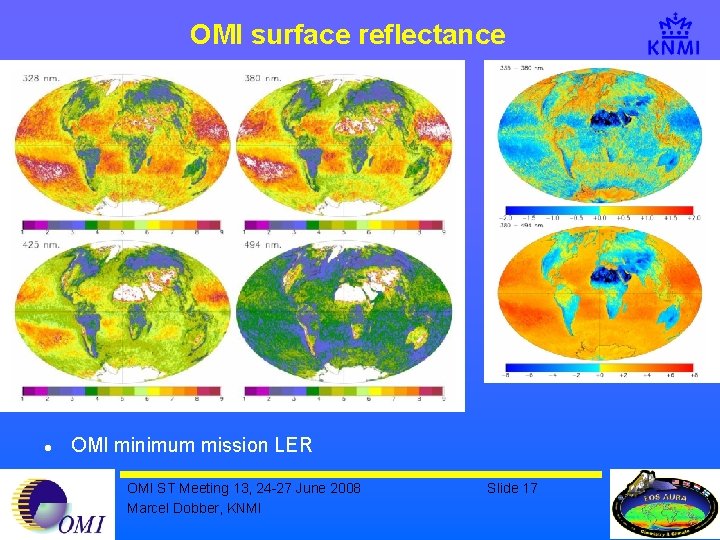 OMI surface reflectance l OMI minimum mission LER OMI ST Meeting 13, 24 -27