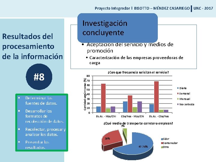 Proyecto Integrador ‖ BISOTTO – MÉNDEZ CASARIEGO UNC - 2017 #8 • Aceptación del