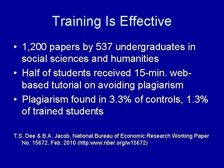 Training Is Effective • 1, 200 papers by 537 undergraduates in social sciences and